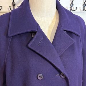Vintage Purple Wool double Breasted coat Daillards Size 14